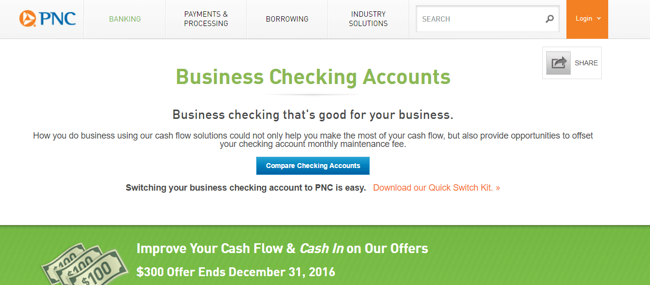 pnc small business account view